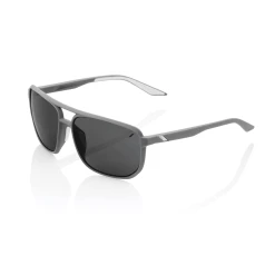 100% Lunettes De Soleil Konnor Aviator Square Oculaire Fumé - Gris Foncé