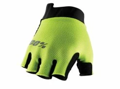 100% Exceeda Women's Gel Gants Courts à Doigts - Fluo Yellow