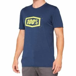 100% Cropped Tech Tee - T-shirt Fonctionnel - Marine - Bleu/Jaune