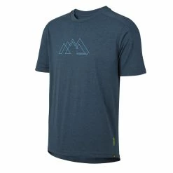 IXS T-Shirt Flow Tech Mountainlogo - Bleu