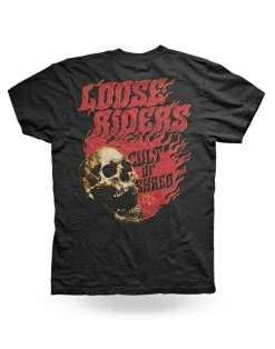 LOOSE RIDERS T-shirts Pour Hommes - Flamin' Skull -Lunettes boutique en ligne MensT Shirts LooseRiders FlaminSkull 2