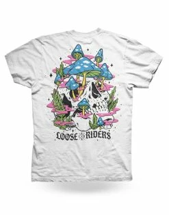 LOOSE RIDERS T-shirts Pour Hommes - Shroom Skull White -Lunettes boutique en ligne MensT Shirts LooseRiders ShroomSkullWhite 2