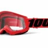 100% Strata 2 Goggle - Lentille Claire - Red -Lunettes boutique en ligne Strata2Goggle ClearLens red 1