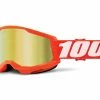 100% Strata 2 Goggle - Lentille Miroir - Orange 1 100% Strata 2 Goggle - Lentille Miroir - Orange -Lunettes boutique en ligne Strata2Goggle MirrorLens orange 1