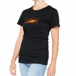 100% T-shirt à Col Ras Du Cou Pour Femmes Joshua - Noir